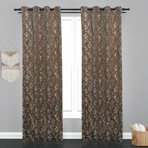 7 ft Astana Leaf Design Jaquard Fabric Curtain