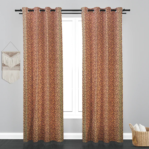 7 ft Floral Design Soft Jacquard Fabric Curtain