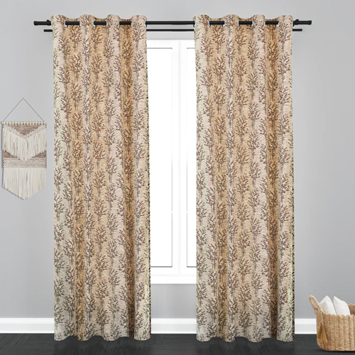 Cairo Leaf with Tree Design PolyCott Fabric Curtain
