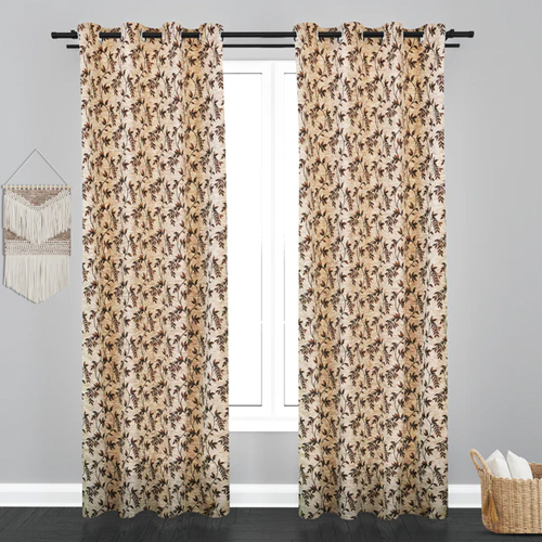 7 ft Cairo Leaf Design PolyCott Fabric Curtain