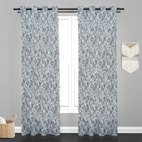 Light Grey Lisbon Texure Design PolyCott Fabric Curtain