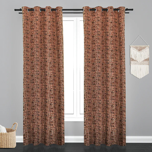 Coffee Color Vieena Teaxure Design Jacquard Fabric Curtain