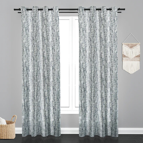 Manila Teaxure Design Jaquard Fabric Curtain - Color: Grey