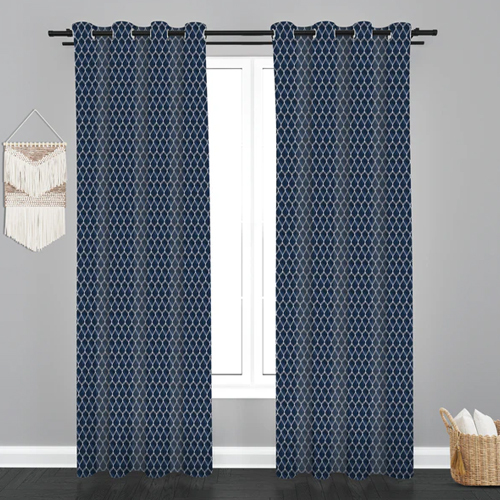 9 ft Geometric Design Jacquard Fabric Curtain