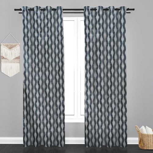 7 ft Geometric Design Jacquard Fabric Curtain
