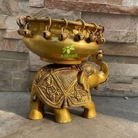 Aakrati Antique Finish Elephant Figurine with Hurli Great Addition to Temple/Home Decor