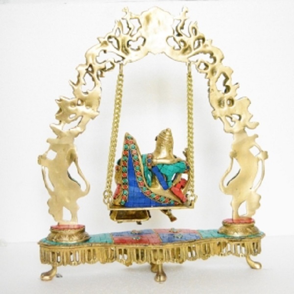 Radha Krishna Swing Statue Made Of Brass