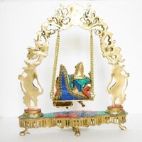 Radha Krishna Swing Statue Made of Brass