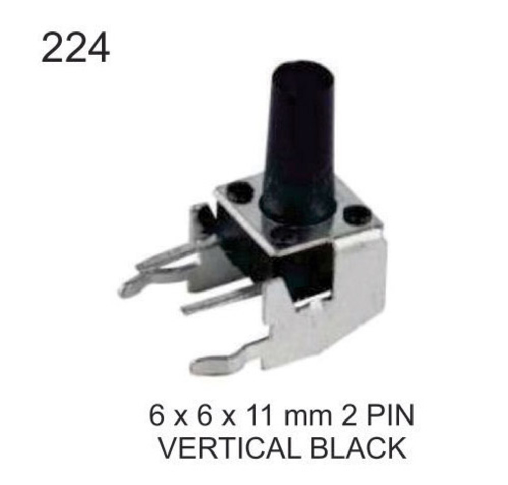 6X6X11 MM 2PIN  BLACK