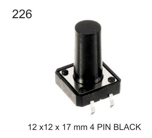 12X12X17 MM 4 PIN BLACK TACTILE SWITCH