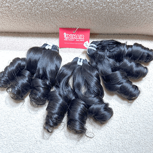 Natural Weft Color Bouncy Curly Raw Hair - Application: Profesional