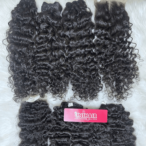 Natural Weft Color Burmese Curly Raw Hair