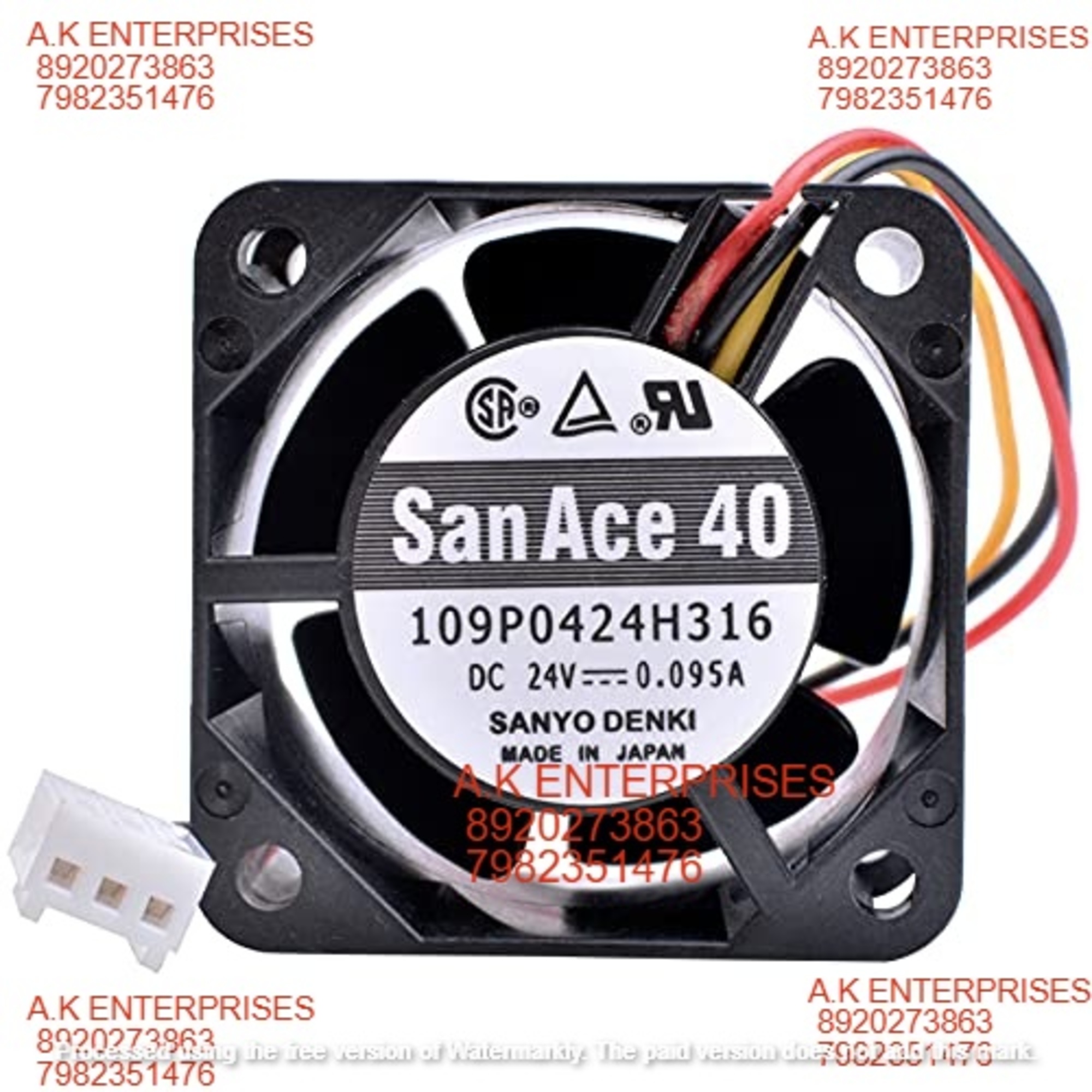 SANACE 109P0424H316 DC24V 0.095A 40x40x28mm3wire for Siemens/Fanuc Cooling Fan