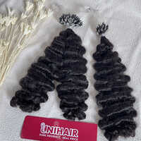 Micro Ring Hair Extensions With Natural Color Burmese Curly Hair - Color: As Per Requirement