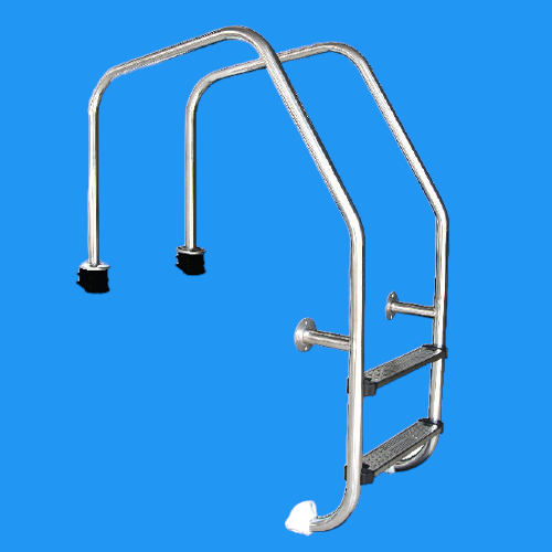 Swimming Pool Extra Width With Support Overflow Ladder - Color: Silver