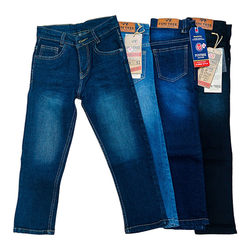 Kids Basic Cotton Jeans - Color: Different Available