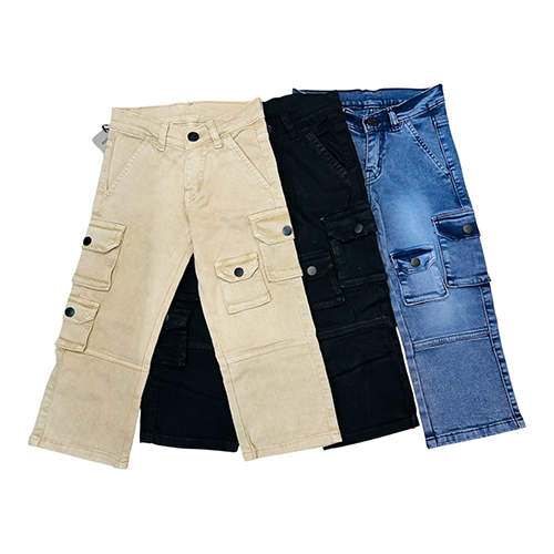 Kids Straight Fit 8 Pocket Cargo Jeans - Color: Different Available