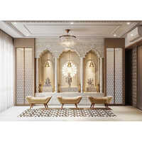 Designer Marble Temple - High-Quality Marble, Custom Size Options, Elegant Polished White Finish | Water-Resistant, Low Maintenance Design
