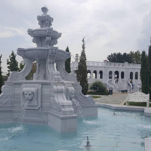 White Marble Fountain - Feature: Water Resistant