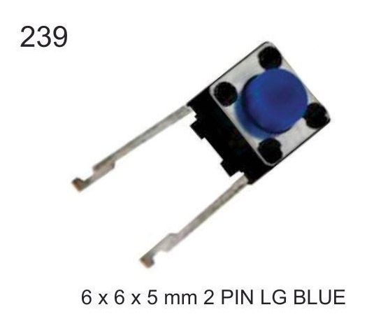 6X6X5 MM 2 PIN LG BLUE TACTILE SWITCH