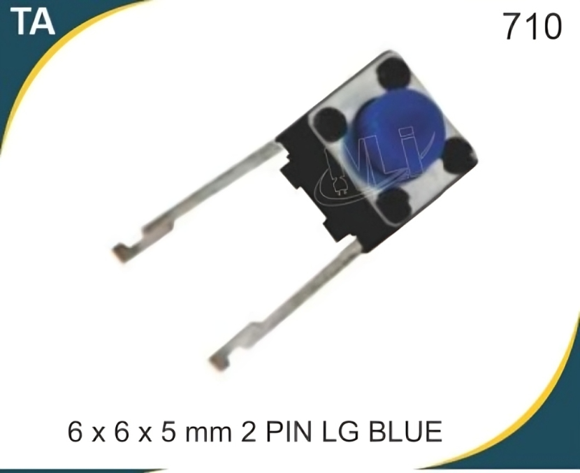 6X6X5 MM 2 PIN LG BLUE TACTILE SWITCH