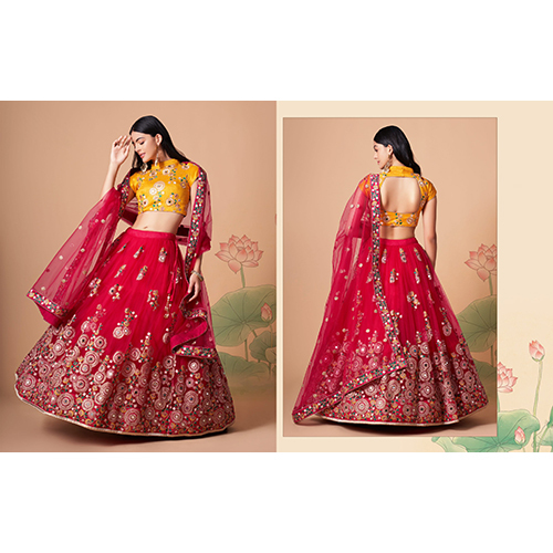 Red Bridal Lehenga - Custom Size, Plain Design | Elegant Ethnic Wear for Women