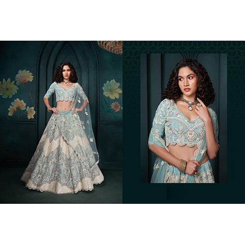 Blue Embroidered Lehenga - Ethnic Region: Indian