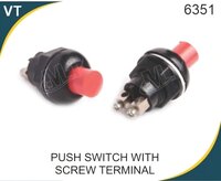 Push Switch Screw Terminal - Plastic Material, 10a Rated Voltage, Red Color | Ideal For Industrial Machinery, Security Systems, Automotive Applications