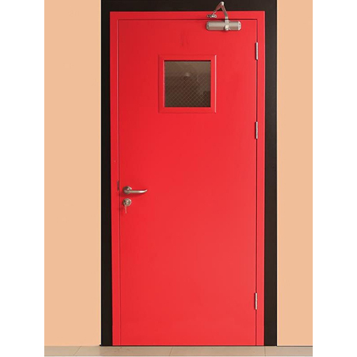 Fire Resistant Metal Door - Color: Red