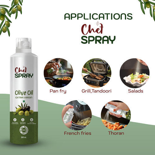 200 Ml Extra Virgin Olive Oil Spray - Cultivation Type: Organic