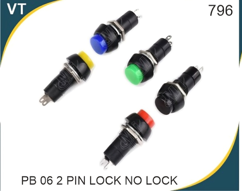 PB-06 (COLOURS AVAILBLE )2 PIN LOCK /NO LOCK
