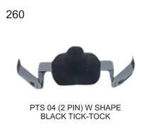Digital Pts 04 (2pin) W Shape Black Tick Tock - High-grade Plastic, 6x6mm, Silver-plated Alloy Contacts, Matte Black, 50ma@12v Dc, Momentary Switch