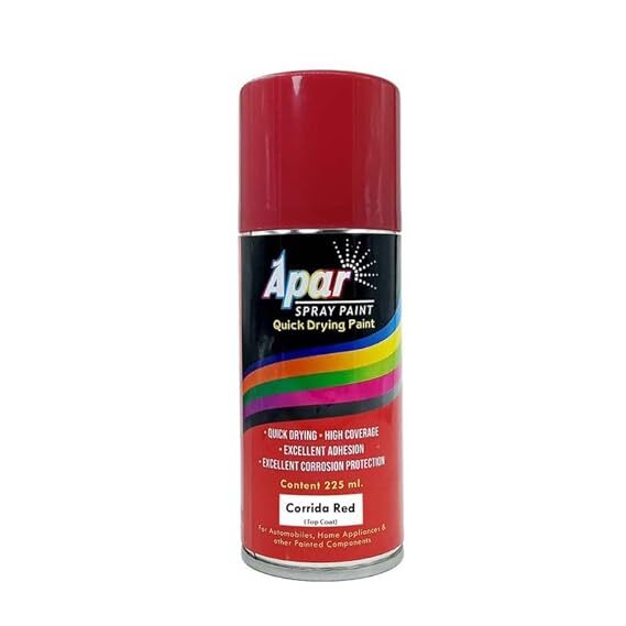 APAR  Spray Paint Corrida Red (RC Colour Name) , Compatible for Skoda Fabia and Octavia Cars -225 ml (Pack of 1-Pcs)