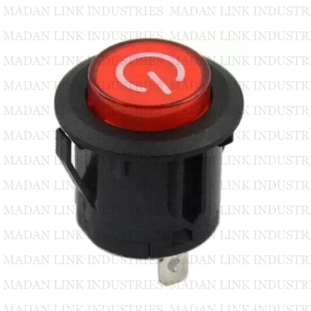 28 Mm 3 Pin Toy Switch - Plastic Material, 240v Voltage, 6 Amps Current Rating , Vibrant Red Color, Easy Installation For Kids' Electric Ride-on Toys