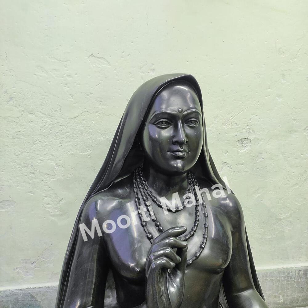 Marble Raghavendra Statue - Color: Black