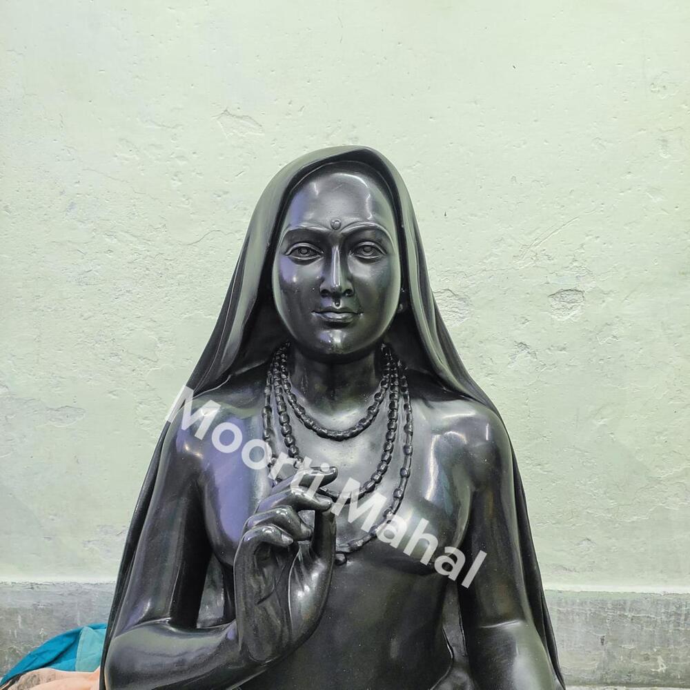 Marble Raghavendra Statue - Color: Black