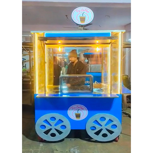 Lighting Hydraulic Door Storage Space Food Cart - Color: As Per Requirement