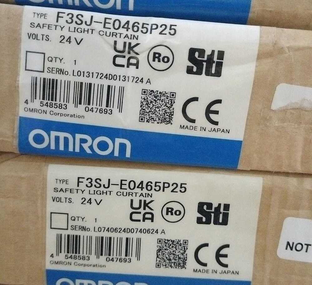 OMRON SAFETY LIGHT CURTAIN,F3SJ-E0465P25,F3SJ-B0185P25