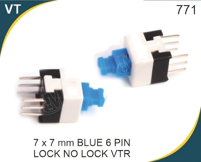 7X7 MM BLUE 6 PIN LOCK /UNLOCK VTR