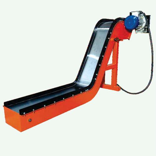 Chip Conveyor - Mild Steel, Heat-Resistant, Orange, 415 Volt | Durable Flat Belt, Magnetic Chip Removal, Easy Maintenance, 1-Year Warranty