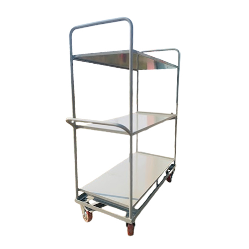Ss 3 Layer Trolley - Mild Steel Construction, Various Sizes Available, Customizable Color Options | Polished Surface For Enhanced Durability And Professional Appearance