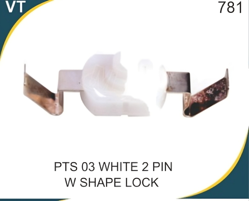 PTS 03 WHITE 2 PIN W SHAPE  LOCK
