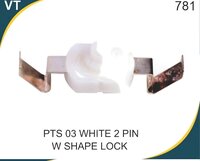 Pts 03 White 2 Pin W Shape  Lock
