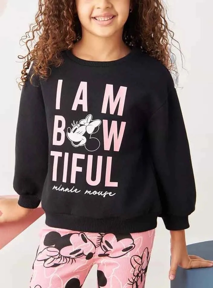 DiSNEY Girls Crew Neck Pullover Sweatshirt