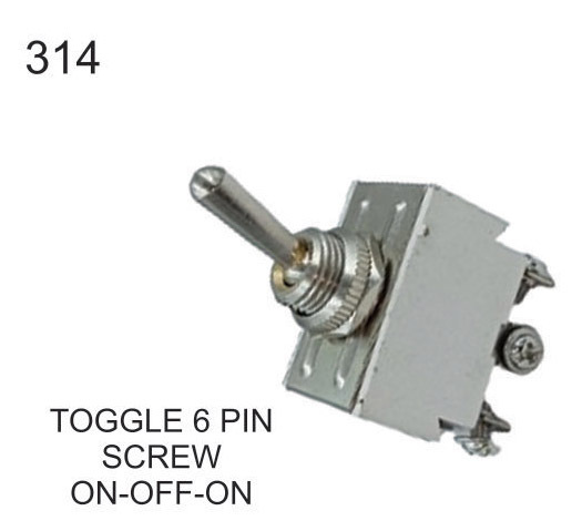 TOGGLE 6 PIN SCREW ON-OFF-ON