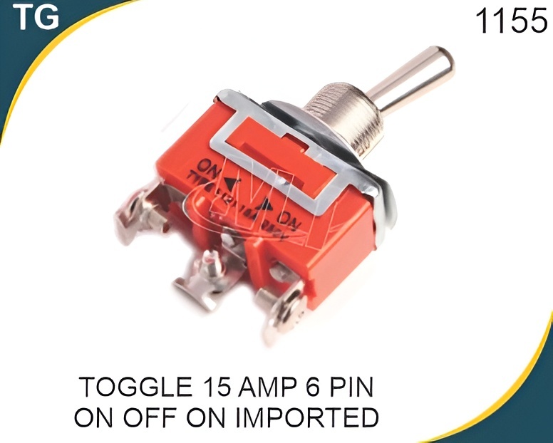 TOGGLE SWITCH 15 AMP 6 PIN ON-OFF-ON (IMPORTED )