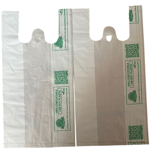 W Cut Biodegradable Bag - Color: White