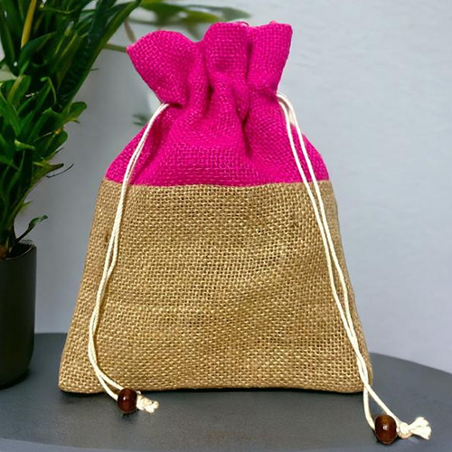 Jute Potli Bag - Color: Brown