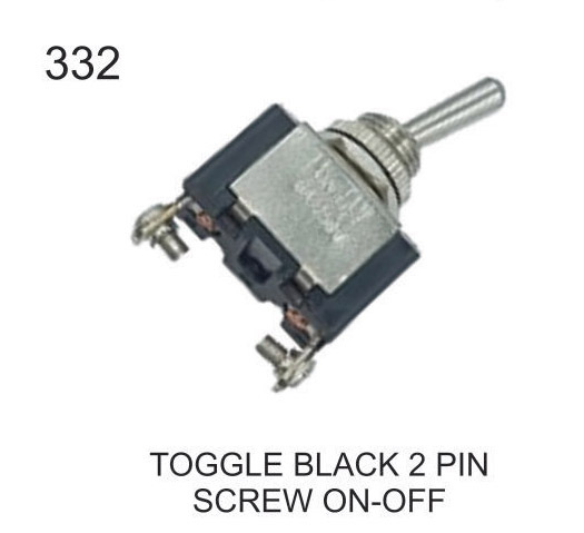 TOGGLE SWITCH BLACK 2 PIN SCREW ON-OFF