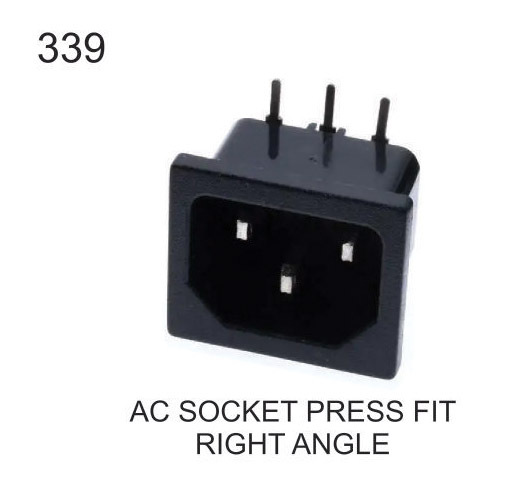 AC SOCKET PRESS FIT RIGHT ANGLE
